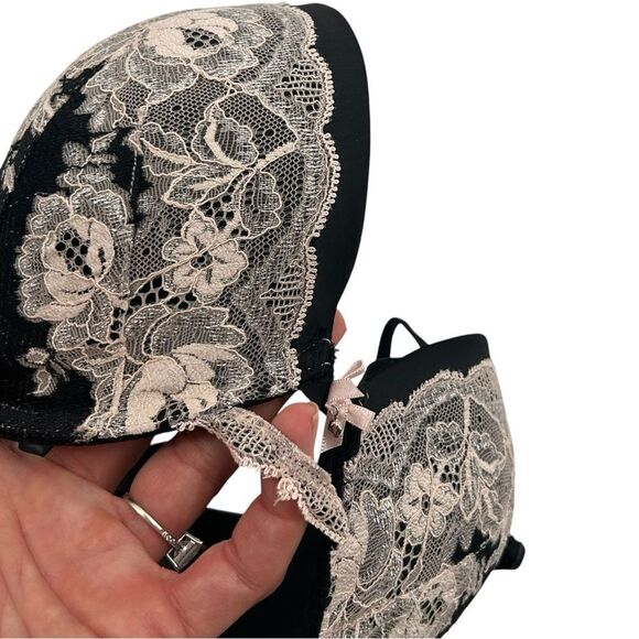 NWT Victoria’s Secret black and blush lace dream angels push-up 34 DD - Picture 3 of 7